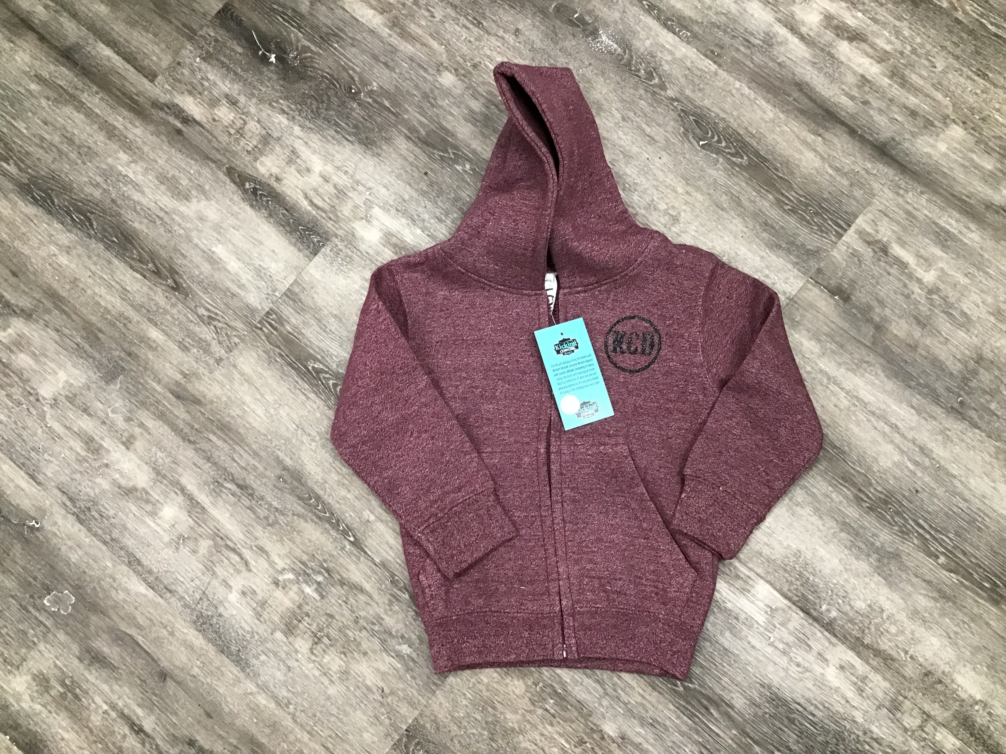 Youth Burgundy Zip Hoodie  - Philly Black Sparkle